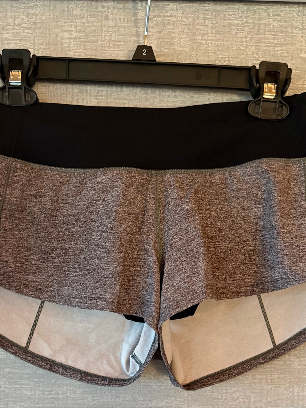 lululemon athletica Heather Brown Shorts with Black Waistband